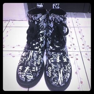 Graffiti Combat Boots